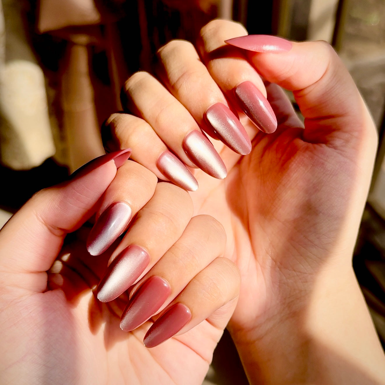 Premium Plum Cat eye Pressons