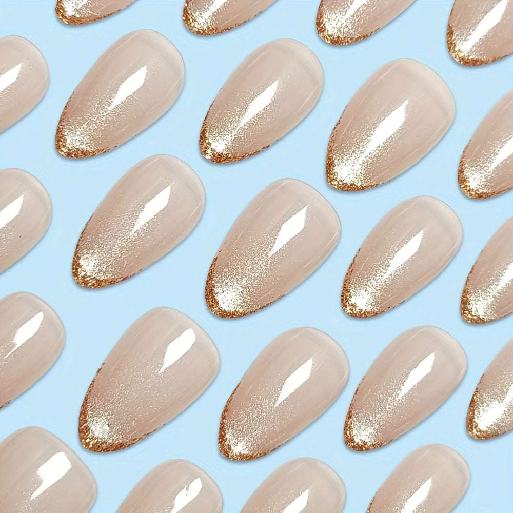 Pink Gradiet Press On Nails Almond Shape