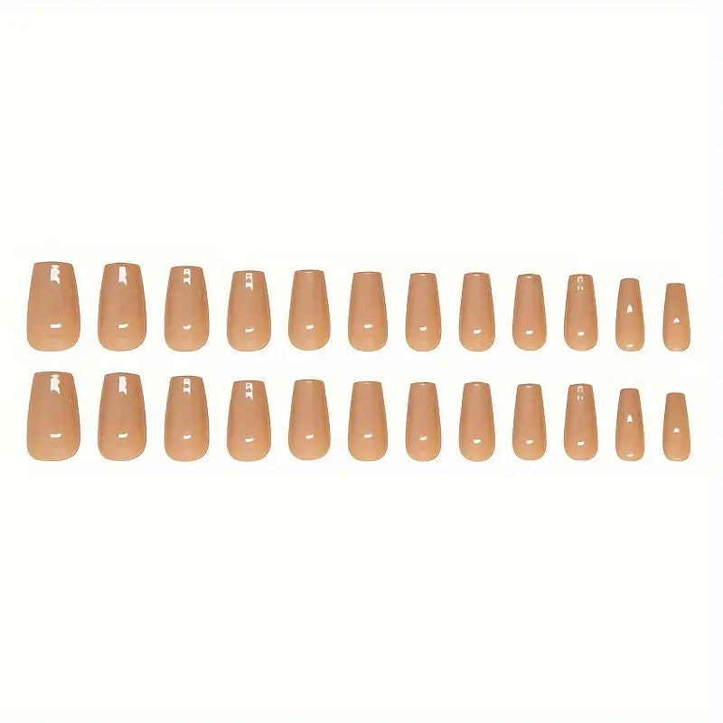 Nude Brown Solid square shape press-ons