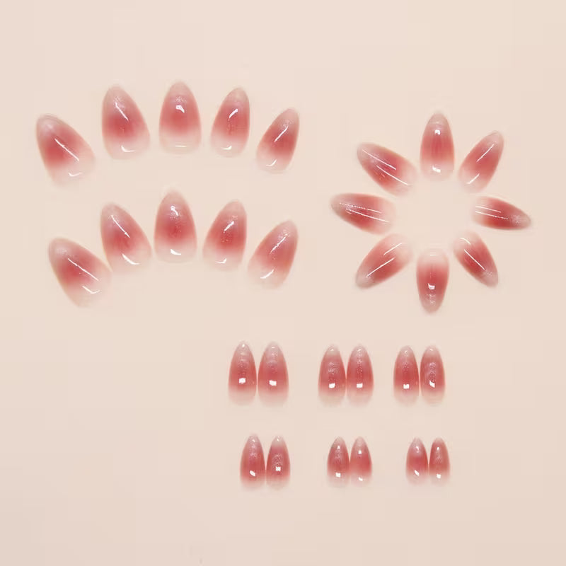 Short Almond Glossy Pinkish Flashing Cat Eye - Heavenly 