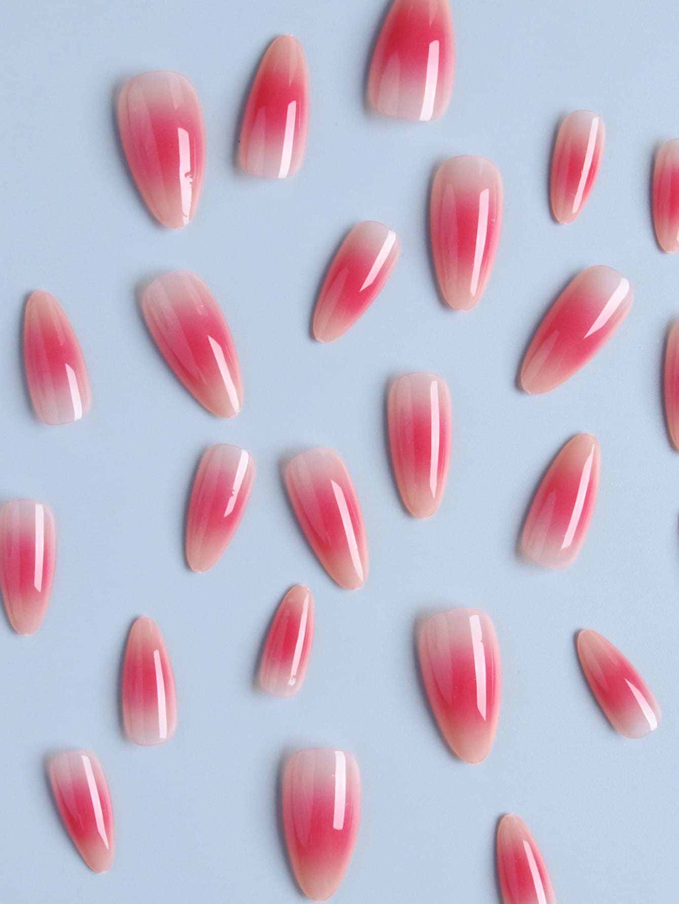 Long Almond Pink Gradation Press-on Nails