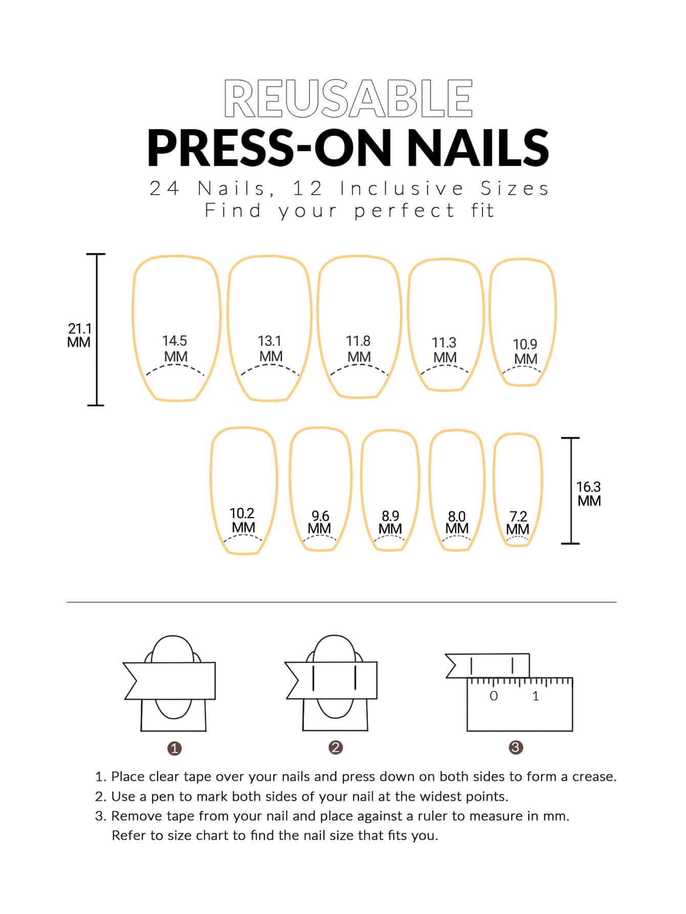 Short Coffin Ombre Press-On Nails