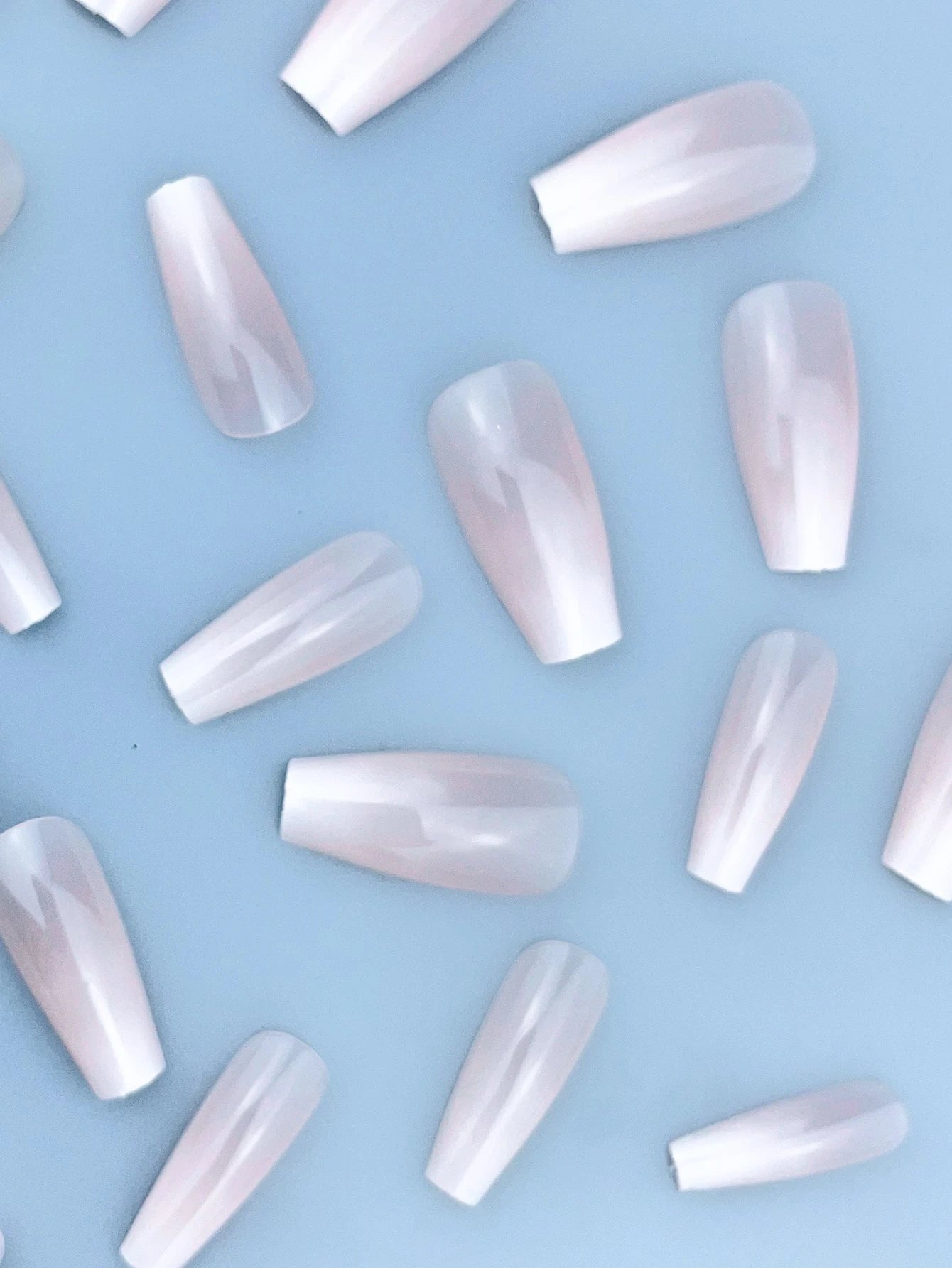 Coffin Shape Gradient Nude Press-on Nails