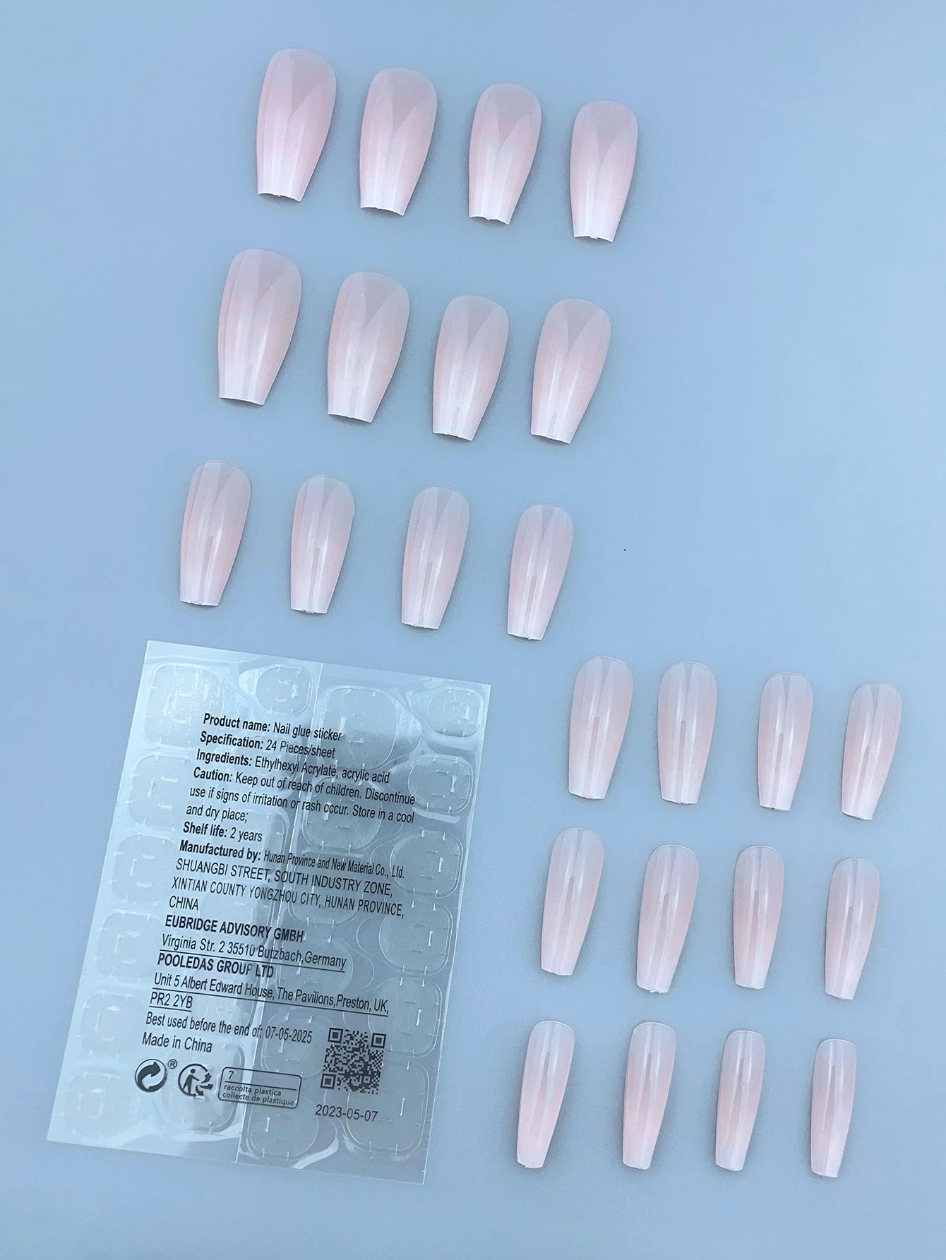 Coffin Shape Gradient Nude Press-on Nails