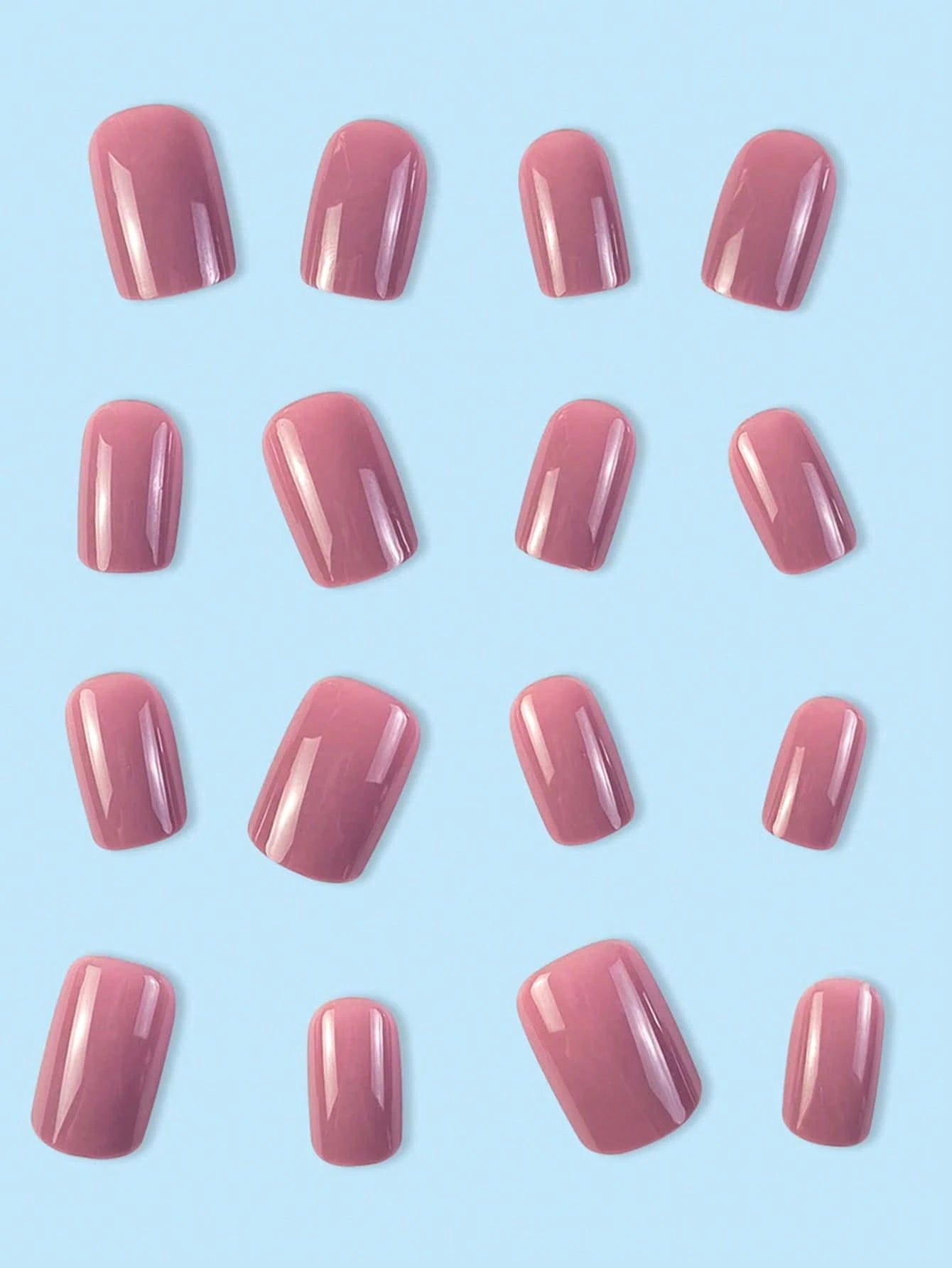 Mauve Purple Short Square Press-on Nails