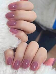 Mauve Purple Short Square Press-on Nails