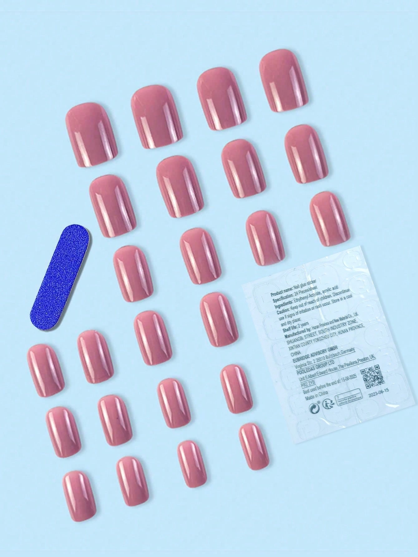 Mauve Purple Short Square Press-on Nails