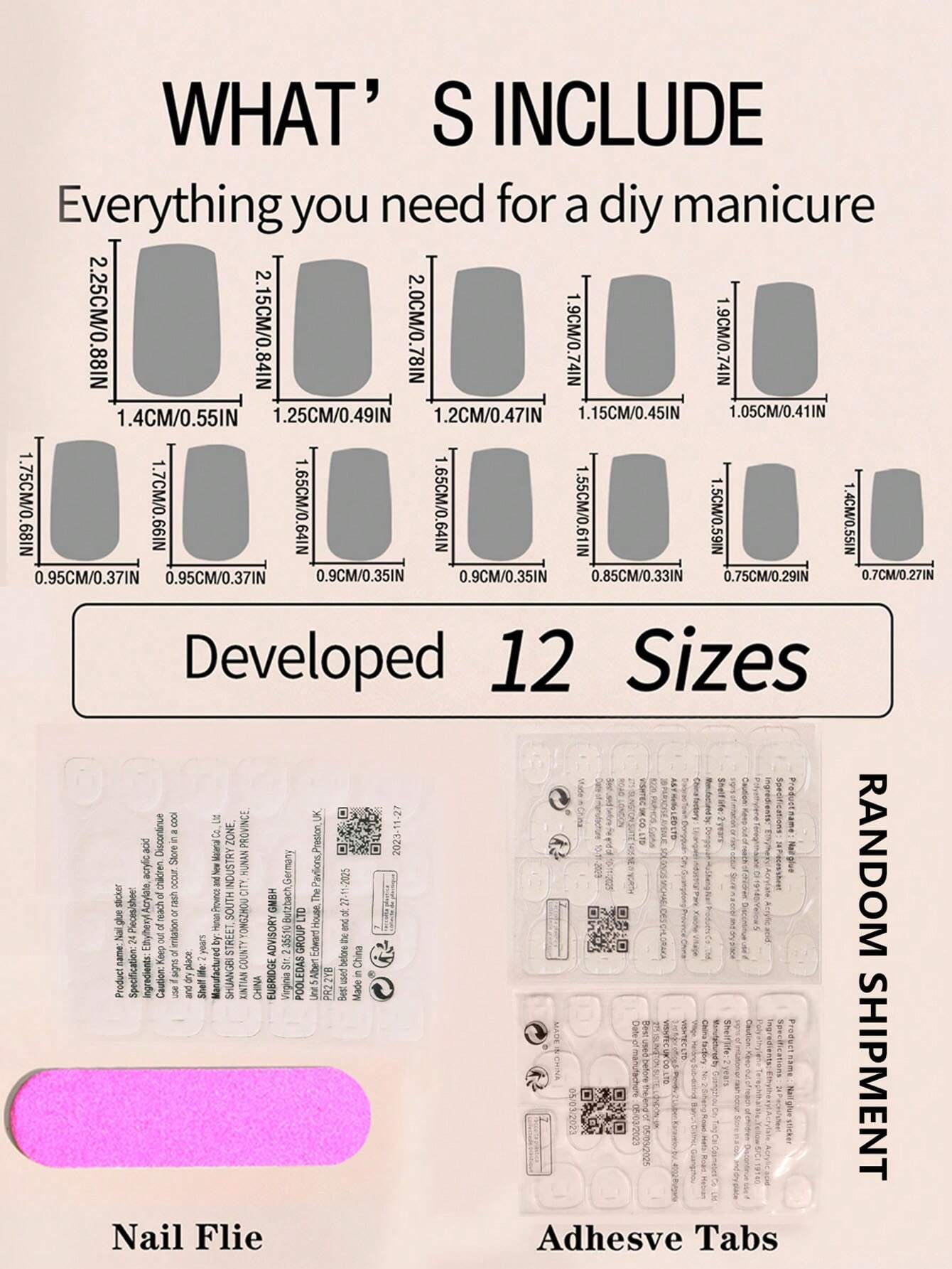 French Cat Eye Square Nude Press-on Nails