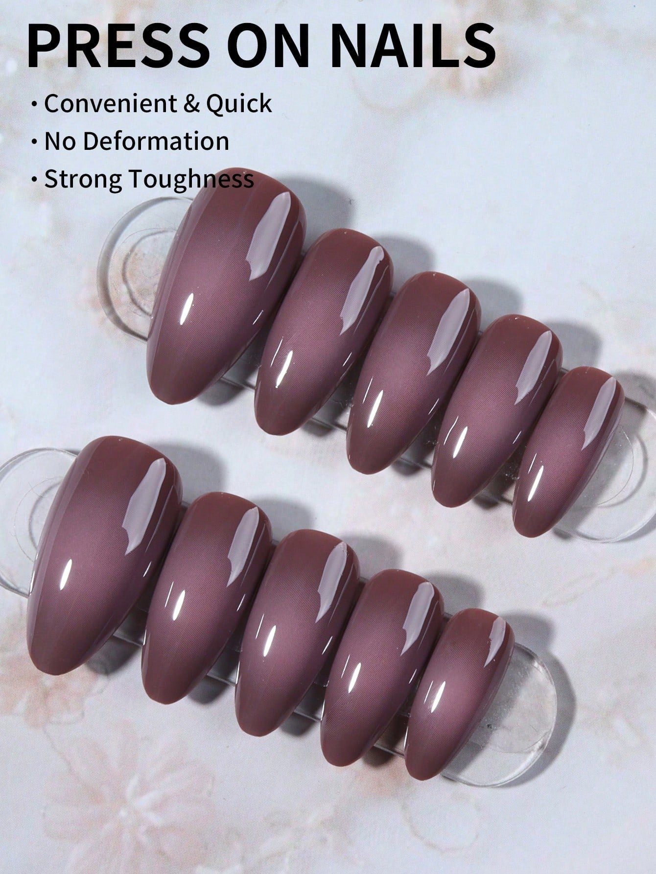 Purple Baby Boomer Almond Shape Press Ons