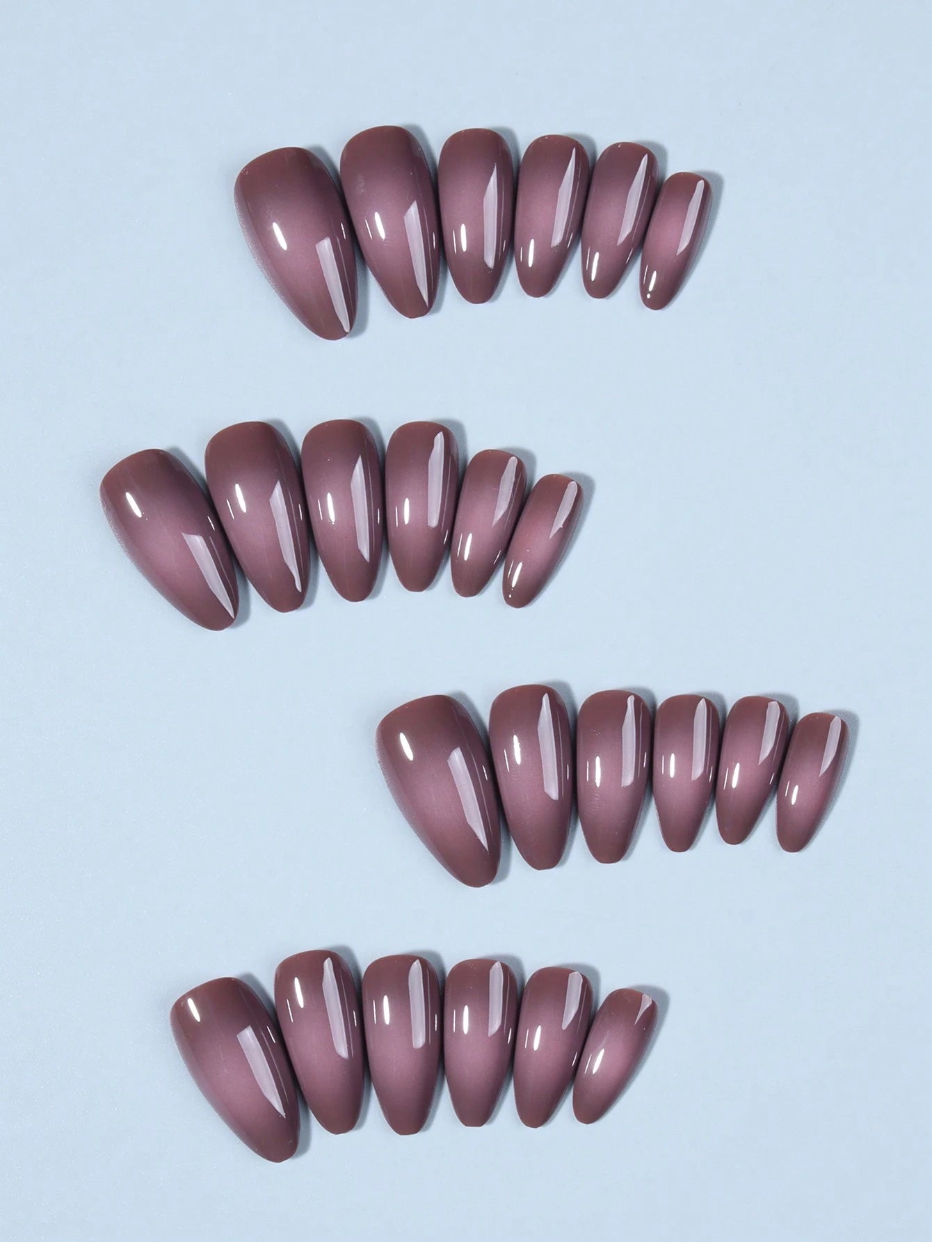 Purple Baby Boomer Almond Shape Press Ons