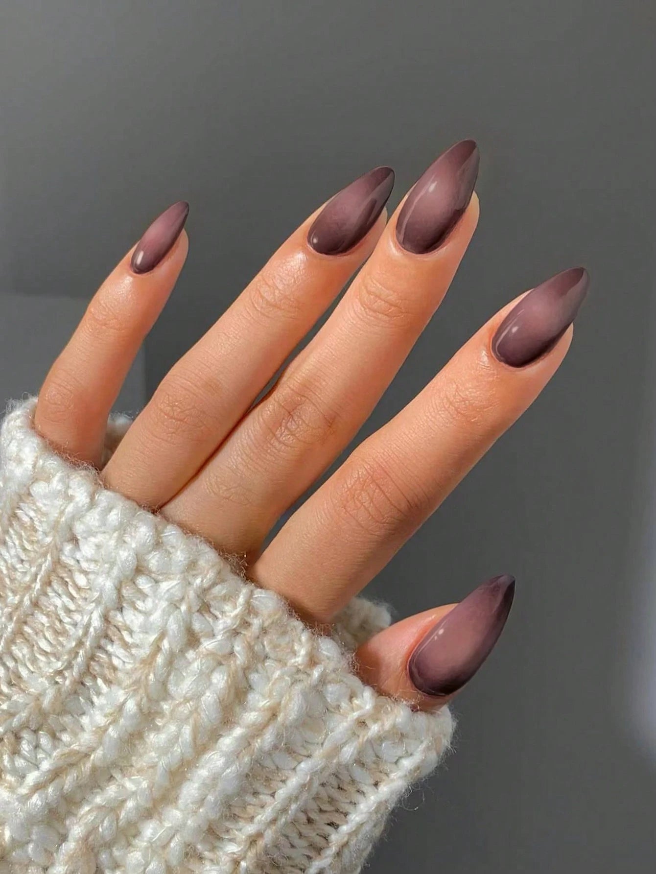 Purple Baby Boomer Almond Shape Press Ons