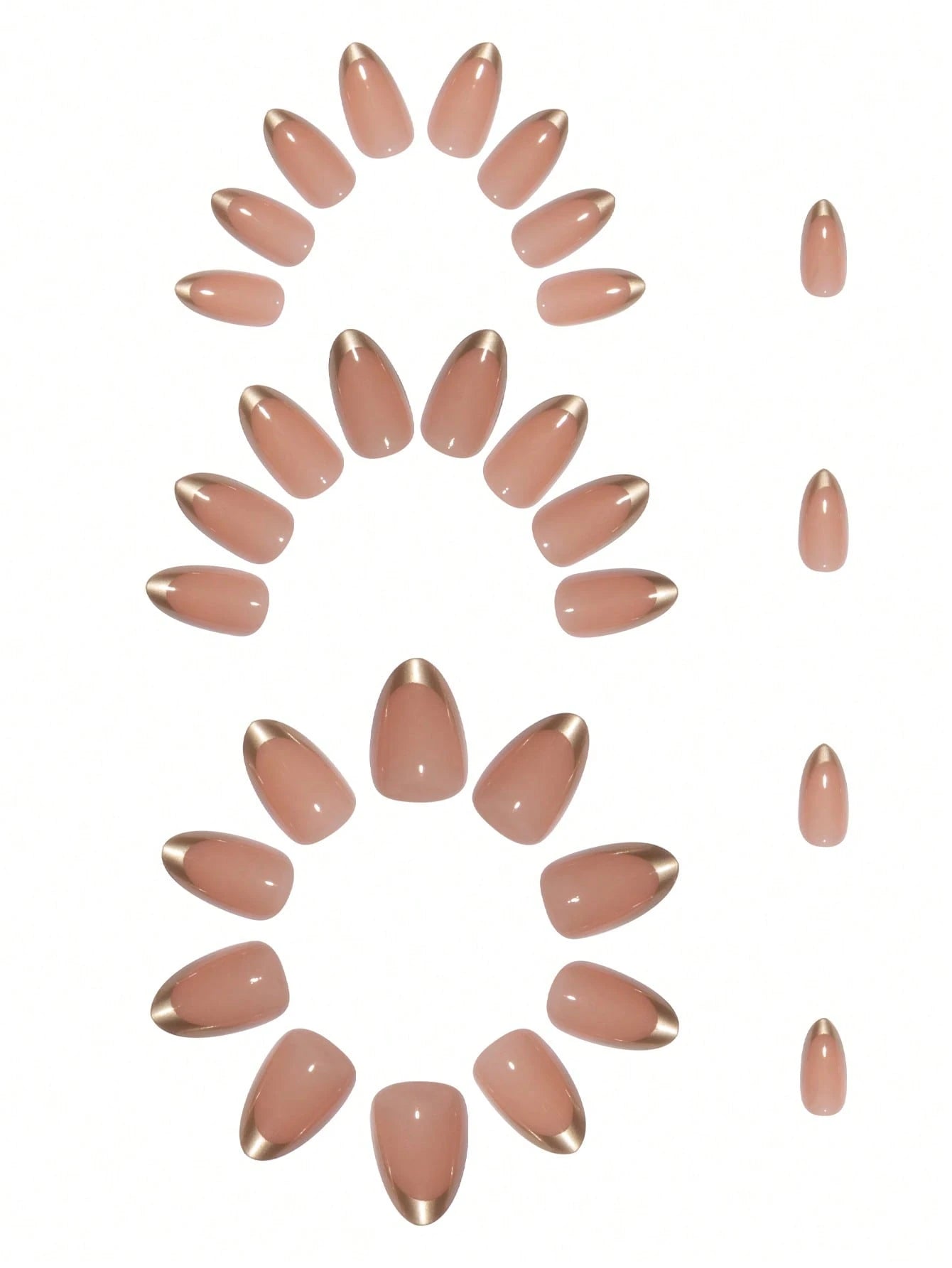 Gold French Style Press-on Nails