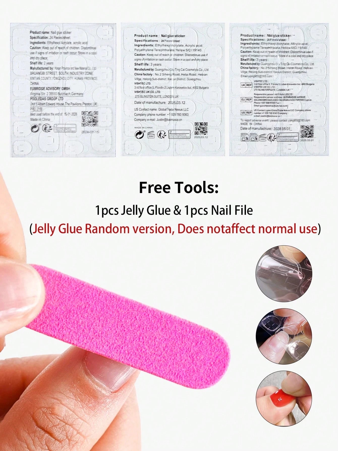 Long Almond Pink Gradation Press-on Nails