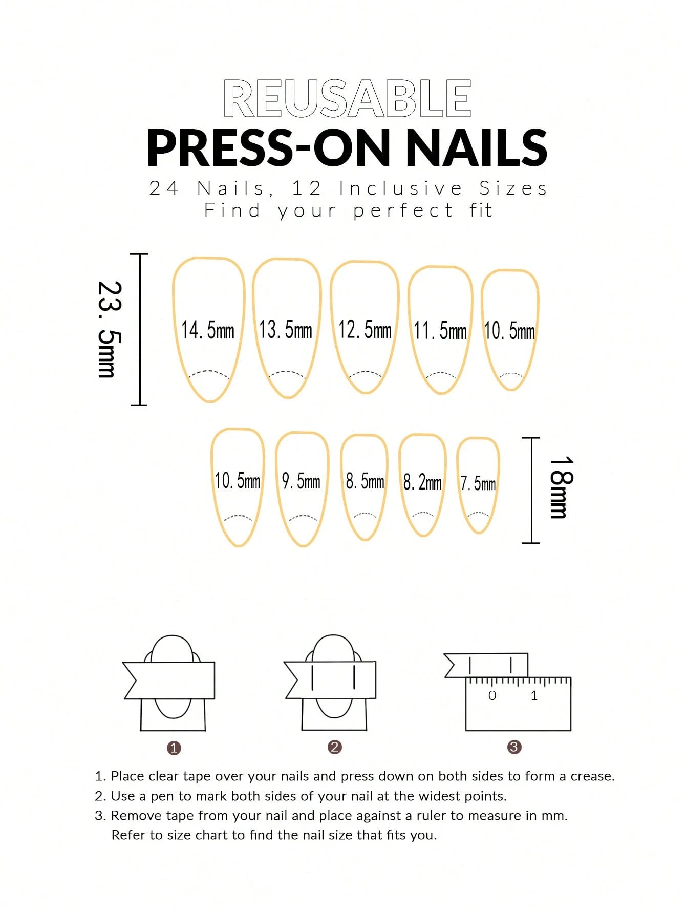 Flower Water Ripple Almond 3D Press-on Nails
