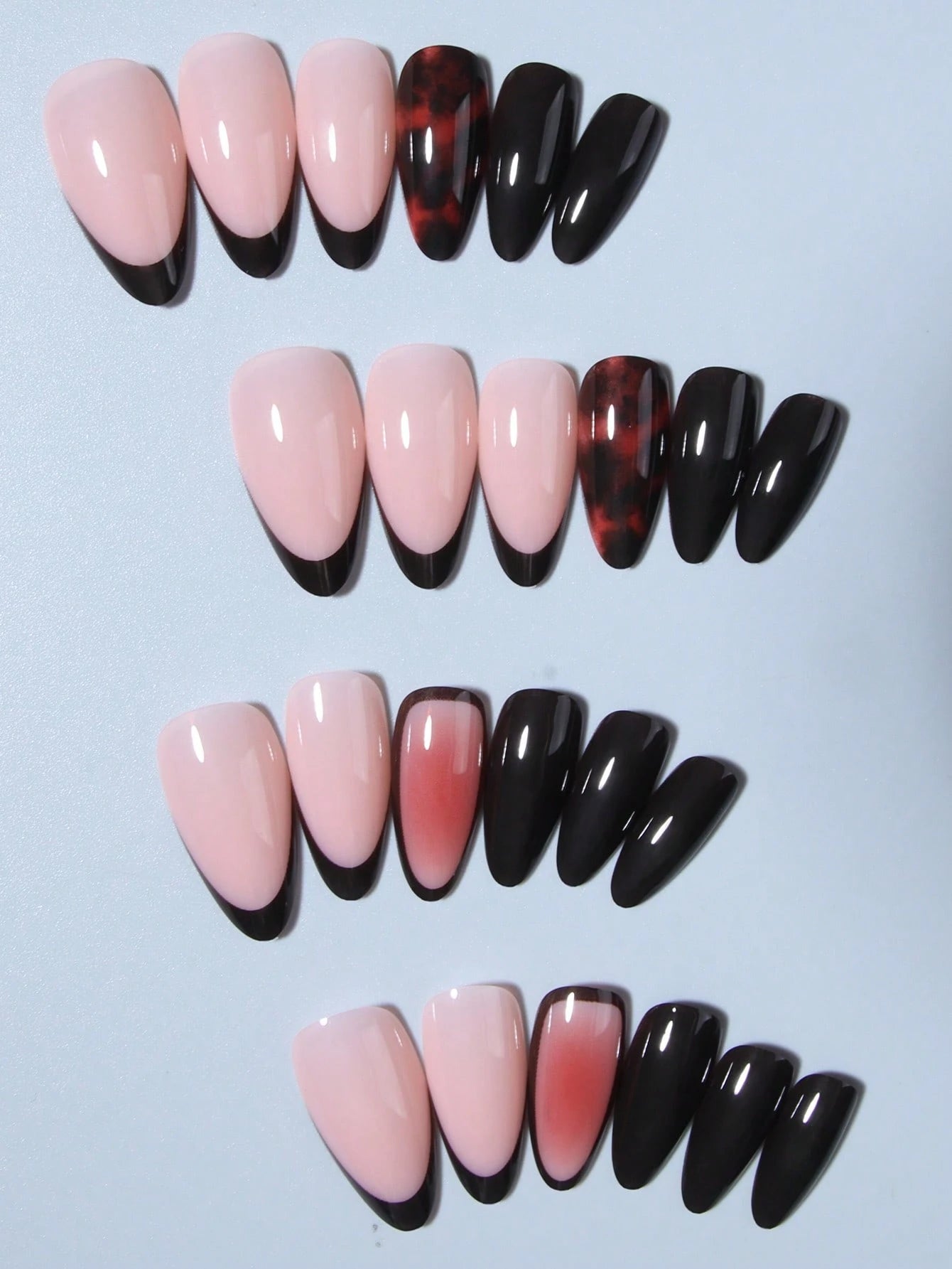 Leopard French Tip Long Almond Shape Press Ons