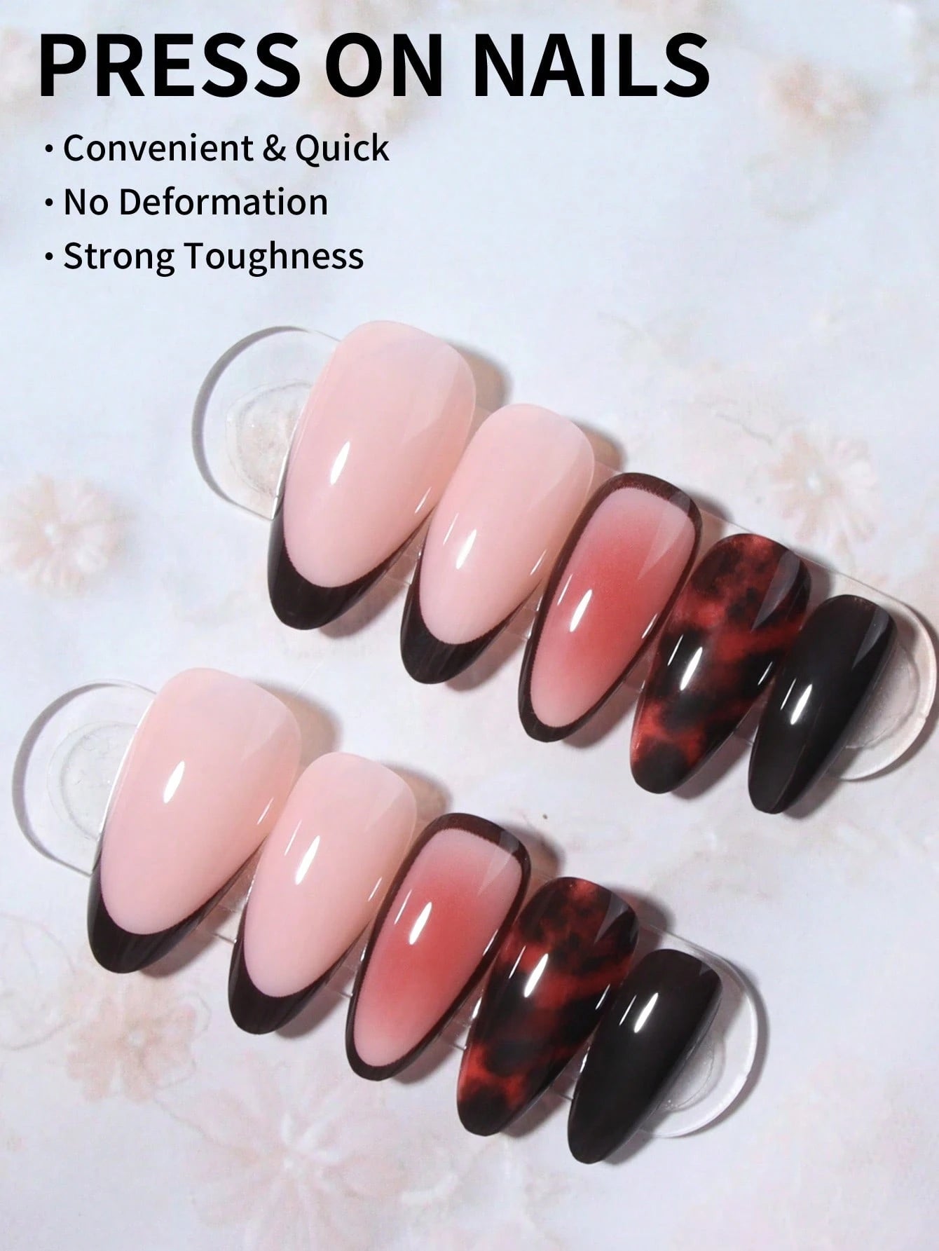 Leopard French Tip Long Almond Shape Press Ons