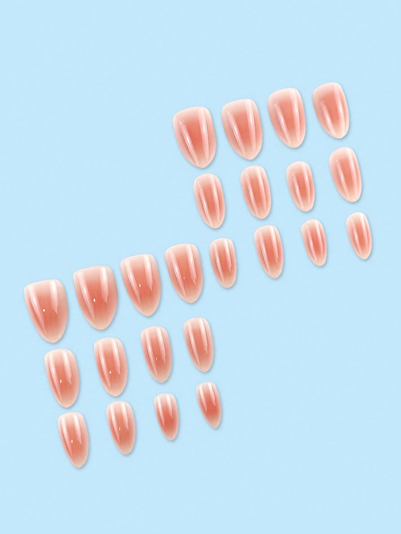 Short Almond-Shaped Pink Gradient Press-On Nails