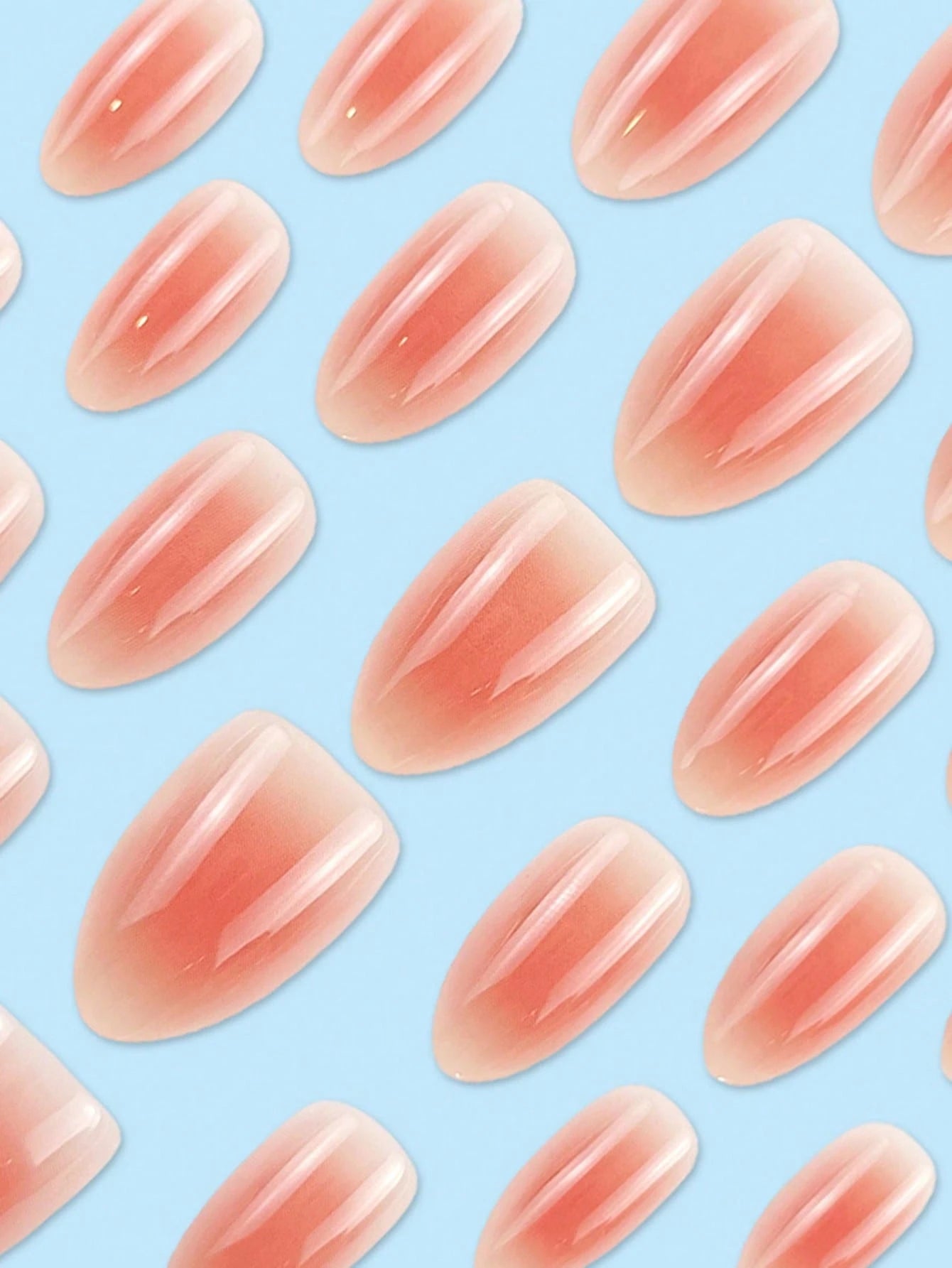 Short Almond-Shaped Pink Gradient Press-On Nails