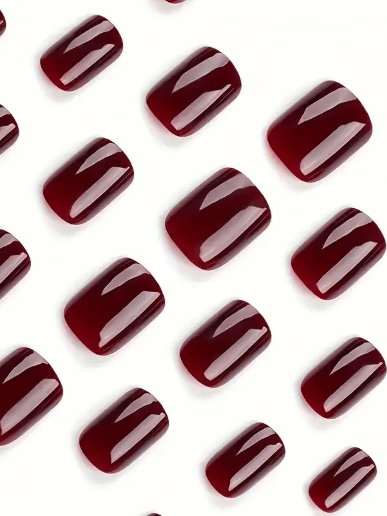 Burgundy Square Short Press-On Nails