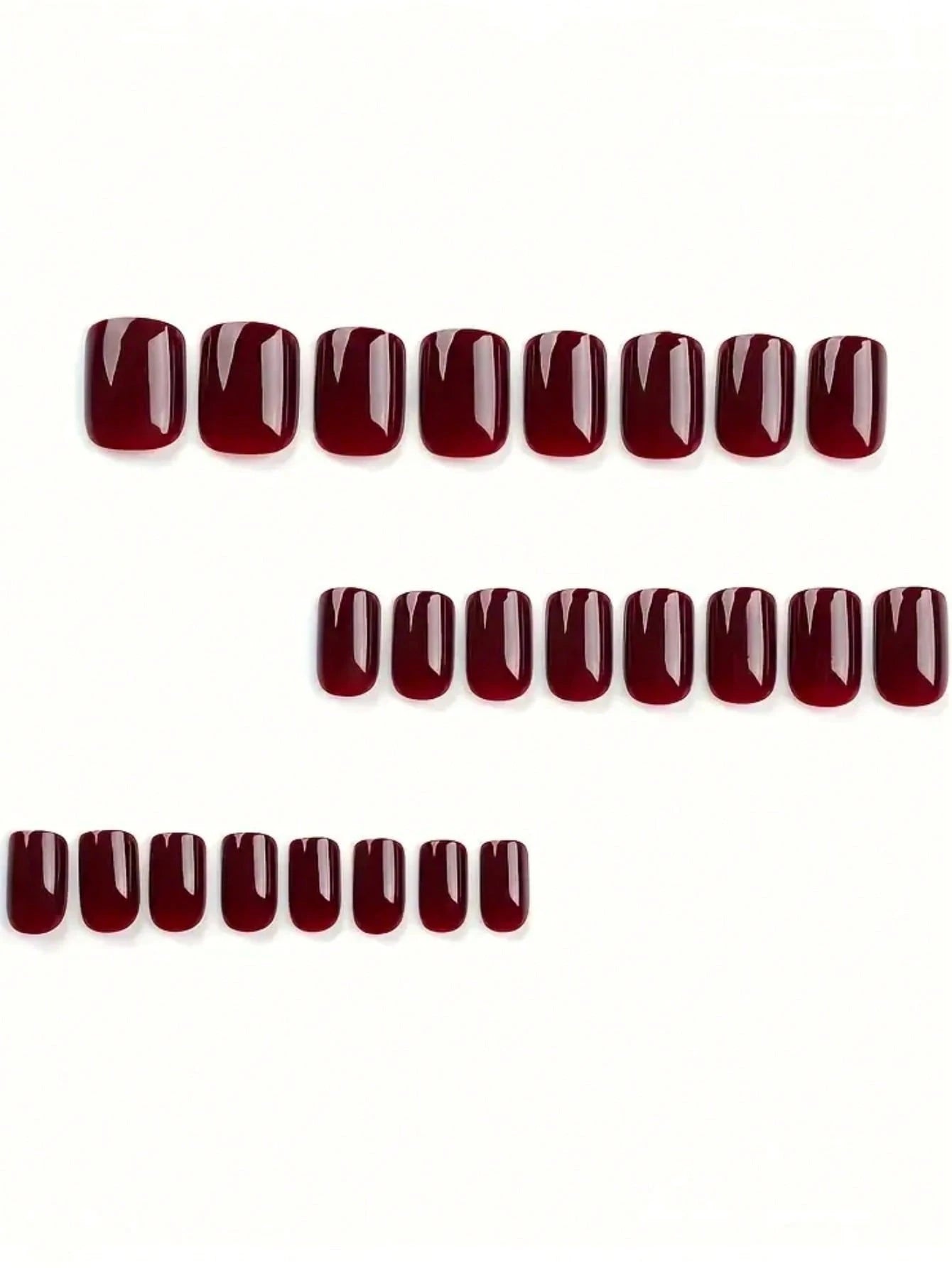 Burgundy Square Short Press-On Nails