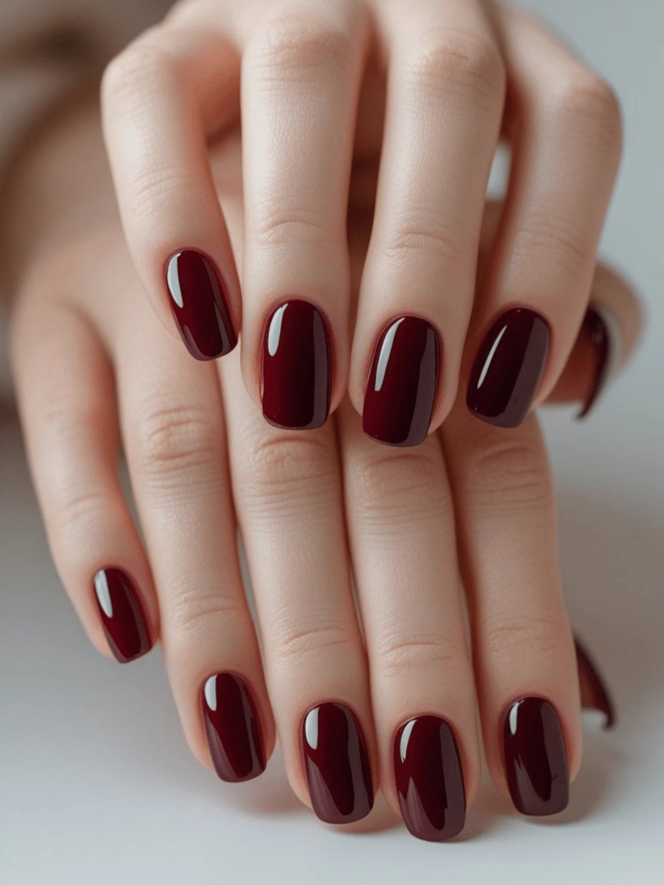 Burgundy Square Short Press-On Nails