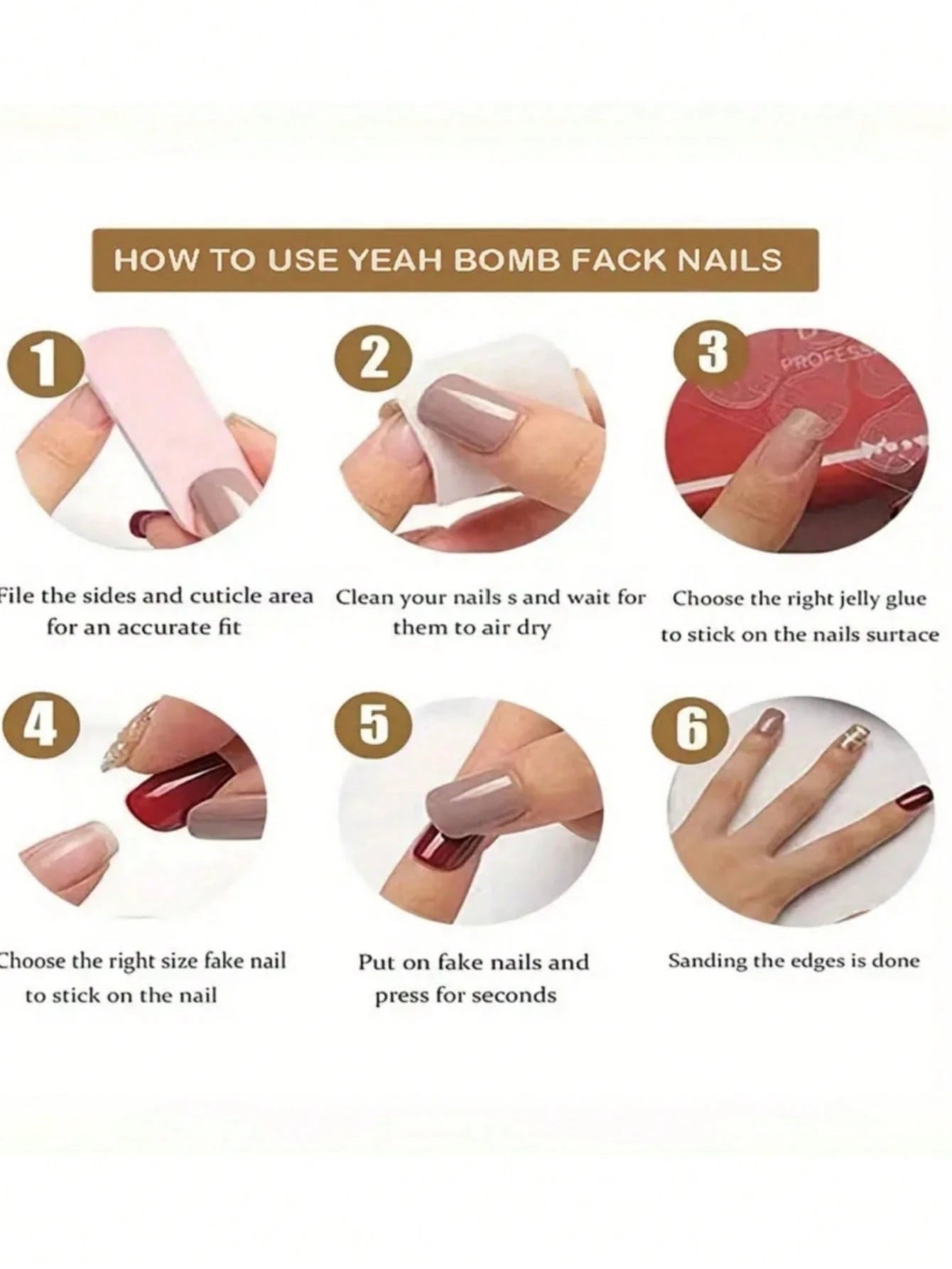 Burgundy Square Short Press-On Nails