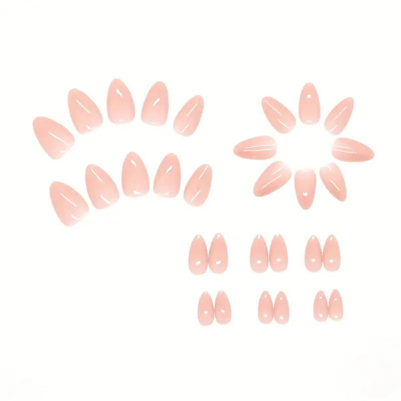 Nude Pink Short Almond see through Press-On Nails