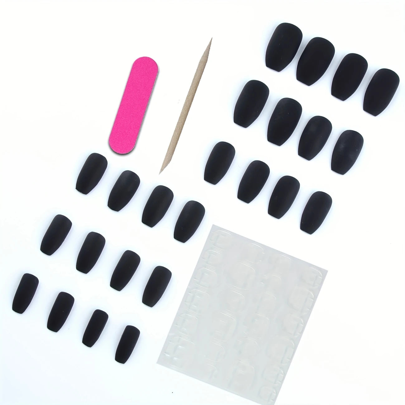 Black Coffin Nails - Matte Acrylic Press On Nails