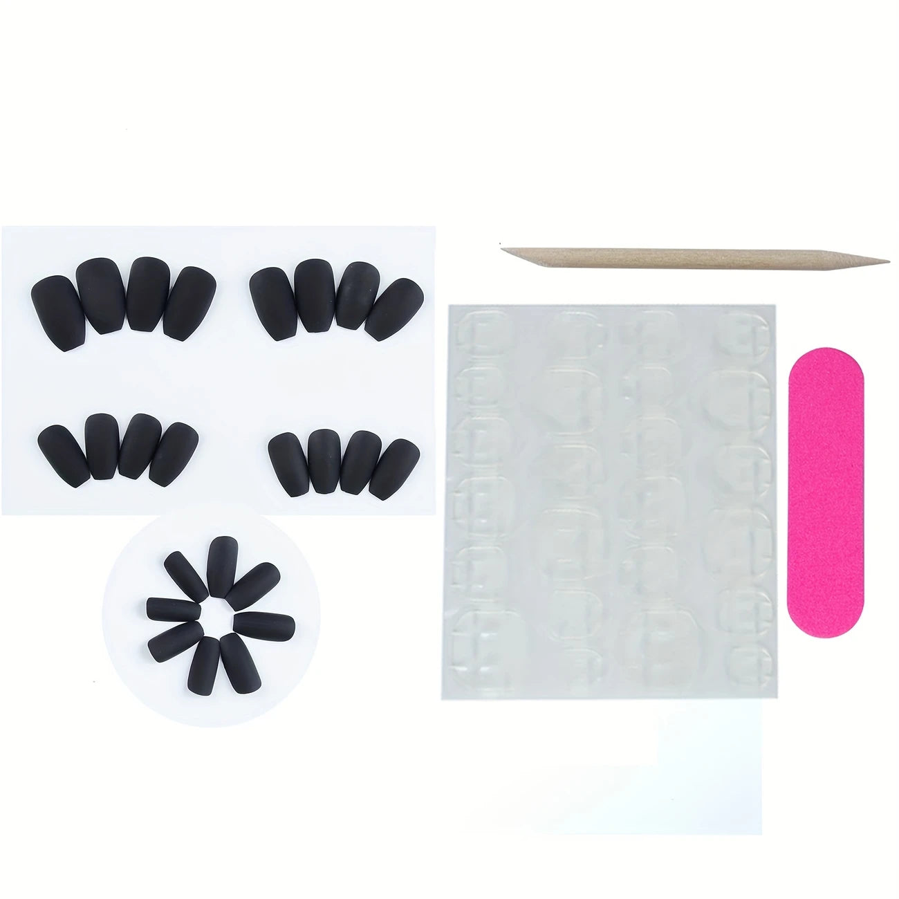 Black Coffin Nails - Matte Acrylic Press On Nails