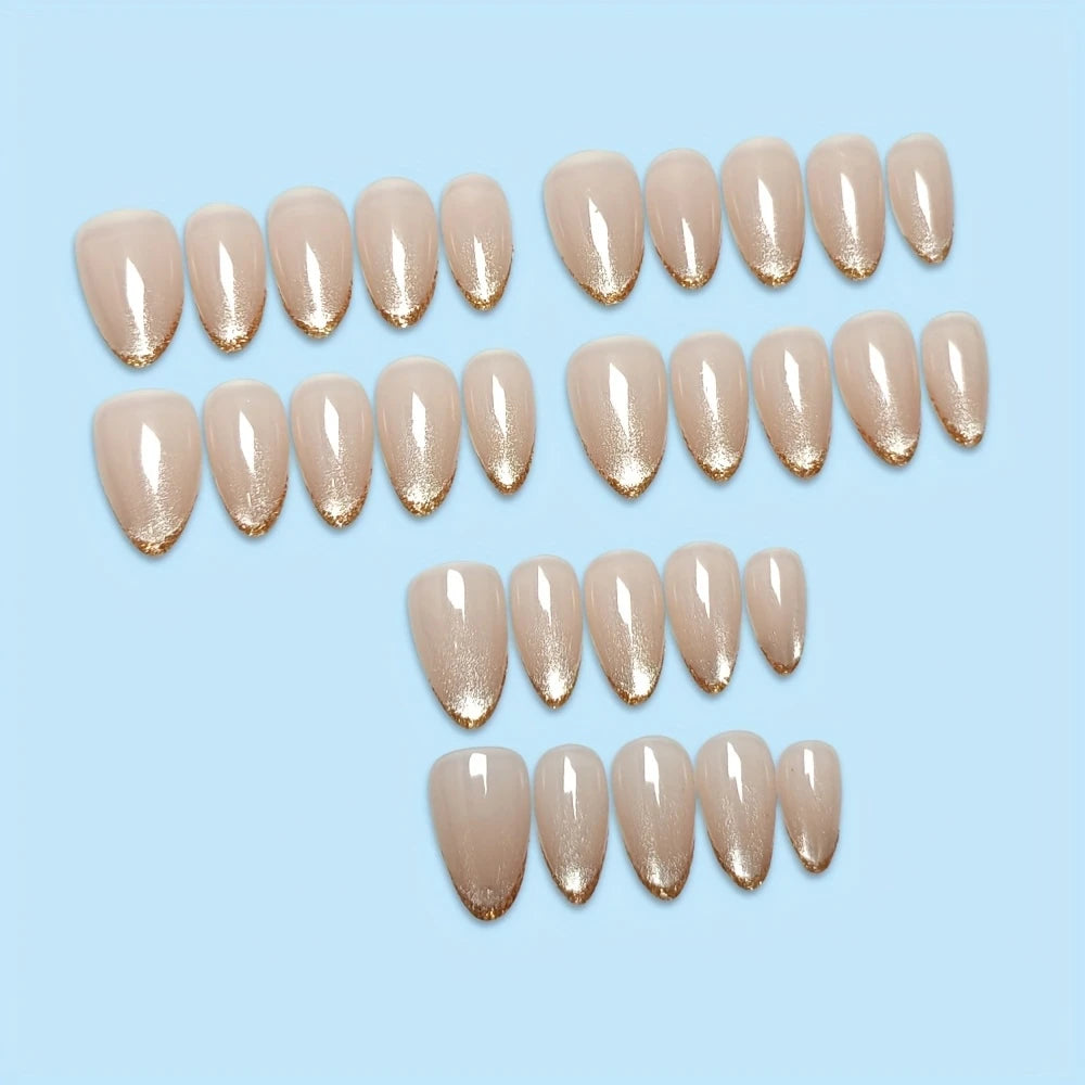 Pink Gradiet Press On Nails Almond Shape