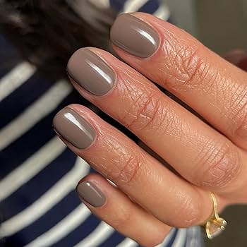 Greyish Brown Square Press-on Nails