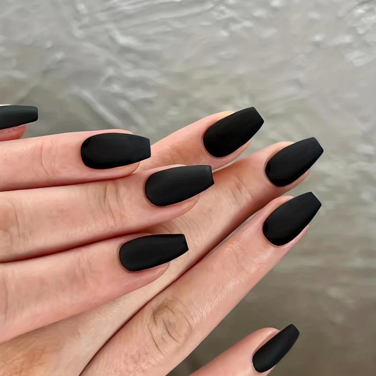 Black Coffin Nails - Matte Acrylic Press On Nails