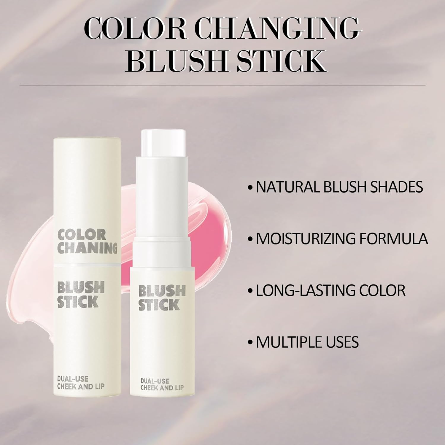 Transparent Color changing Blush Stick for Cheeks & Lips