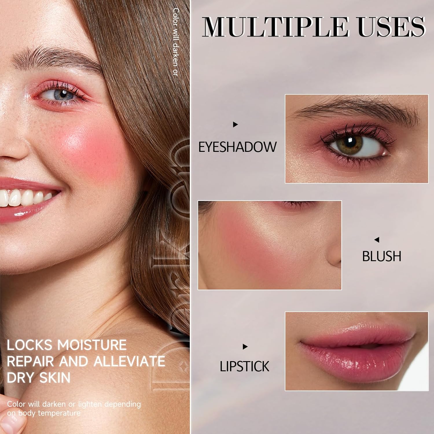 Transparent Color changing Blush Stick for Cheeks & Lips