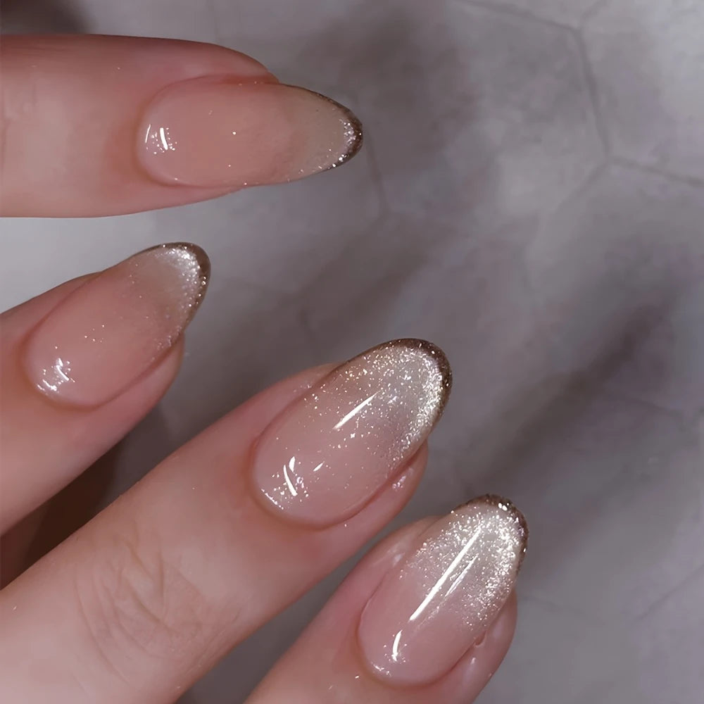 Pink Gradiet Press On Nails Almond Shape