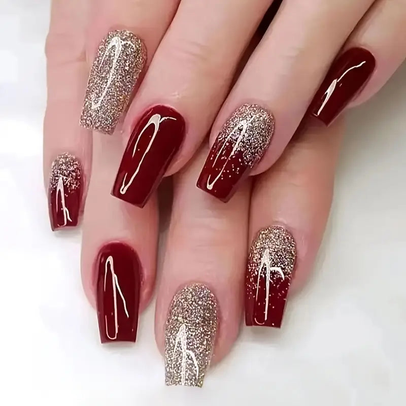 Luxury Burgundy Ballet Press-on Nails