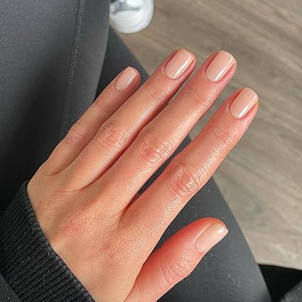 Nude Brown Square Press-on Nails