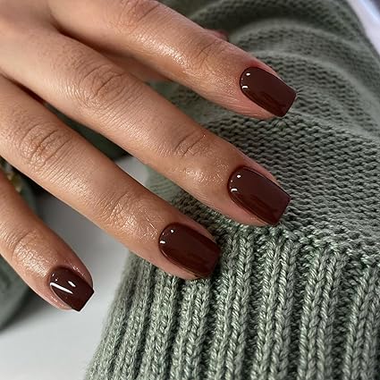 Dark Brown Square Press-on Nails