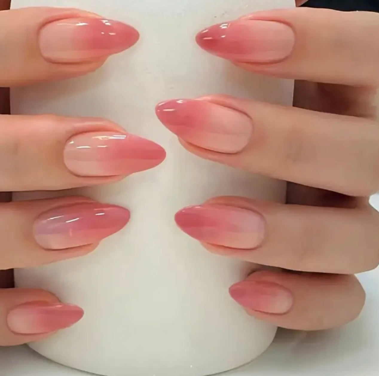 Almond Gradient Blush Pink Press ons