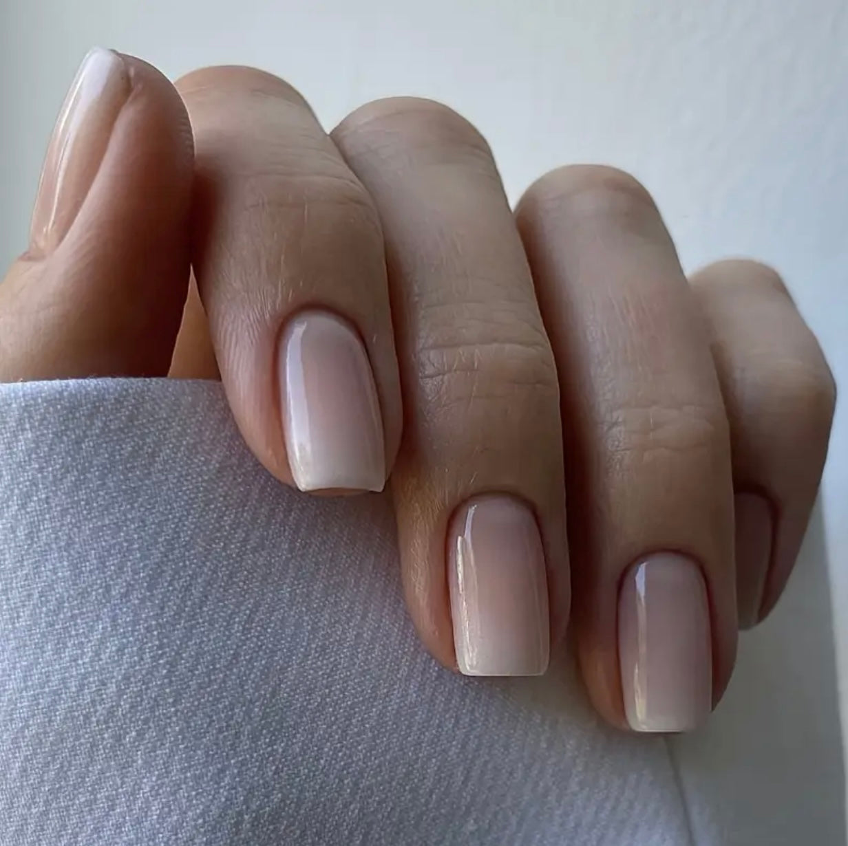 Classic Nude Ombre Square shape press-ons