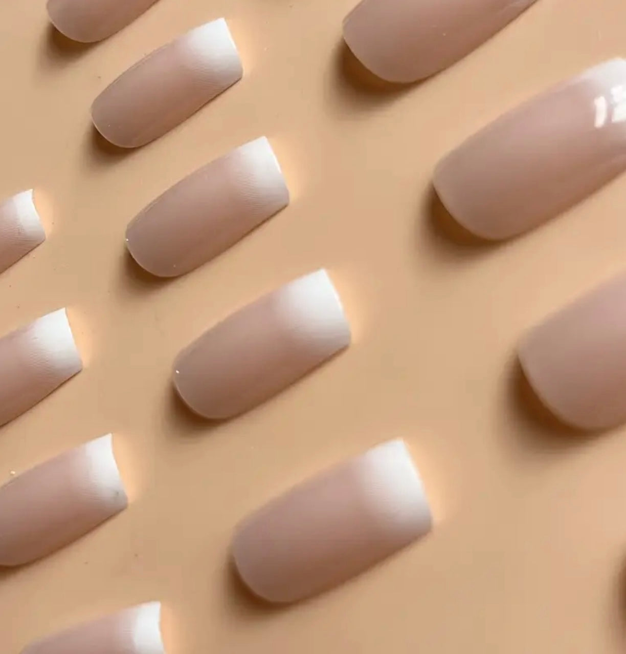 Classic Nude Ombre Square shape press-ons