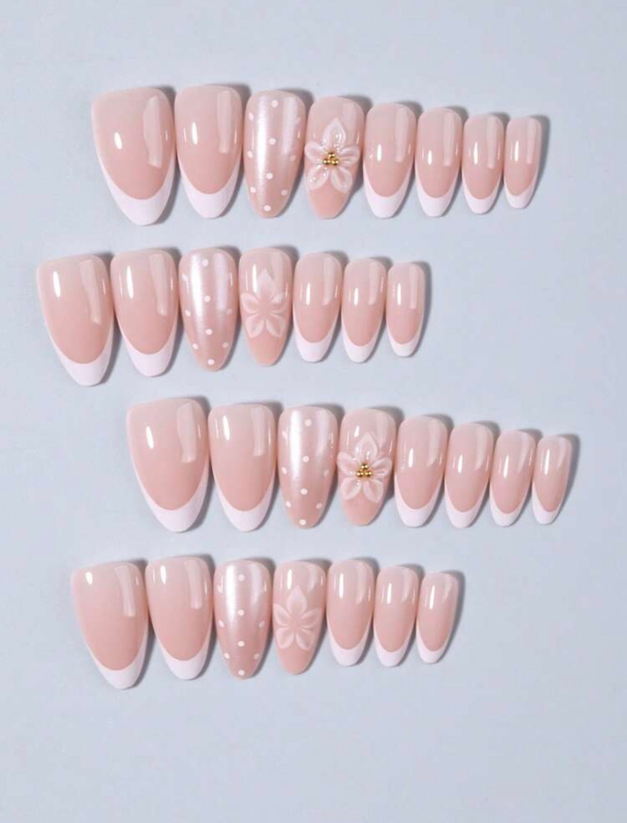 Trending 3D Polka Dot Almond Shape Press-ons