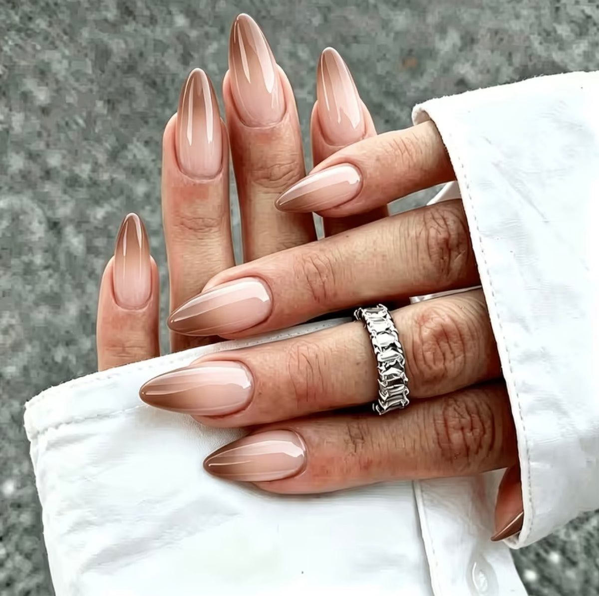 Trendy Fall Style Ombre Almond Shape Press-ons