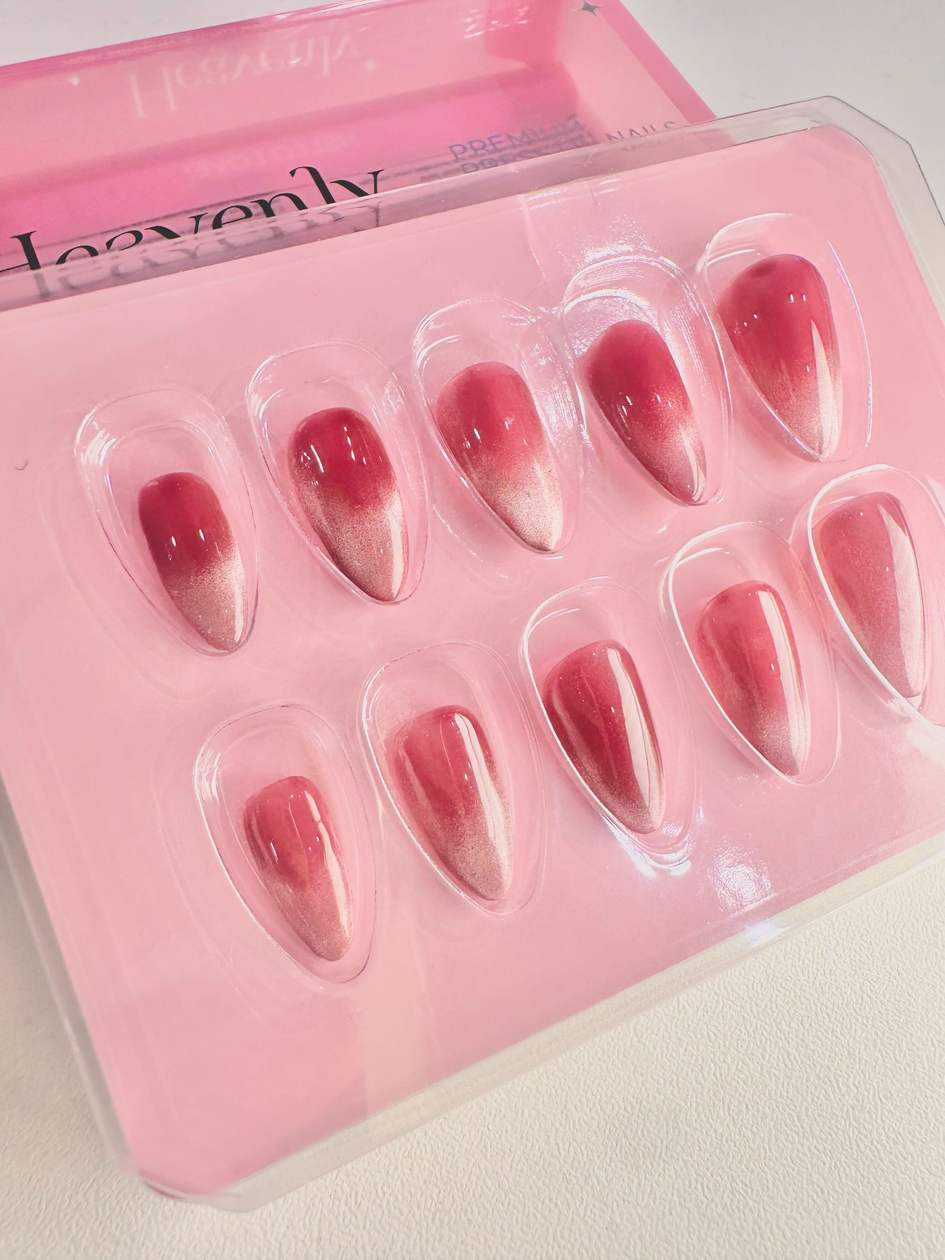 Handmade Nails 003 - Pink Ombre Cat-Eye