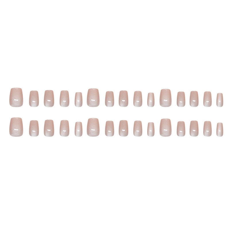 Premium Square Nude Cat Eye Press-On Nails