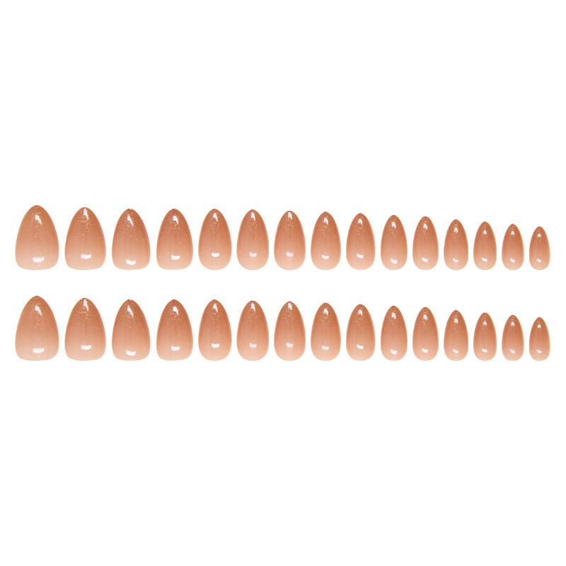 Sparkly Almond Nude Tips Press-On Nails