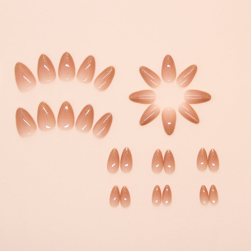 Sparkly Almond Nude Tips Press-On Nails