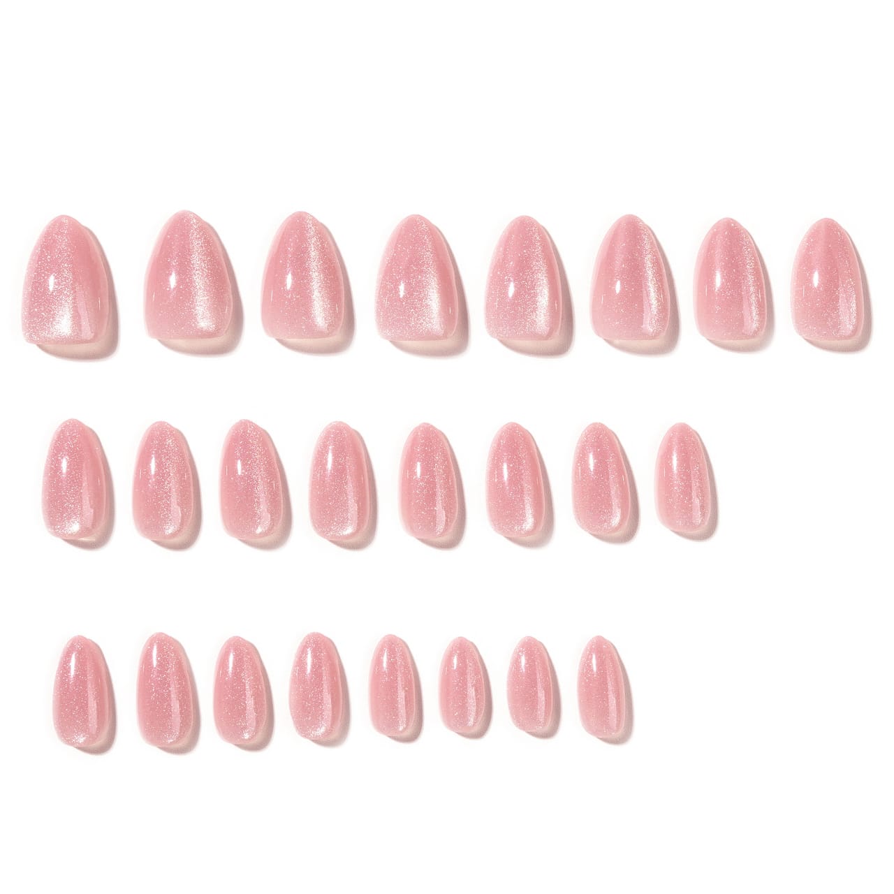 Light Pink Luxury Cat Eye Almond Tips Press-On Nails