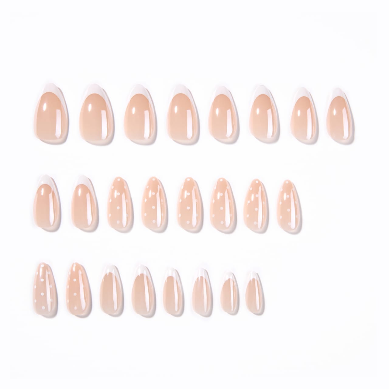 Chrome Polka French Tips Press-On Nails
