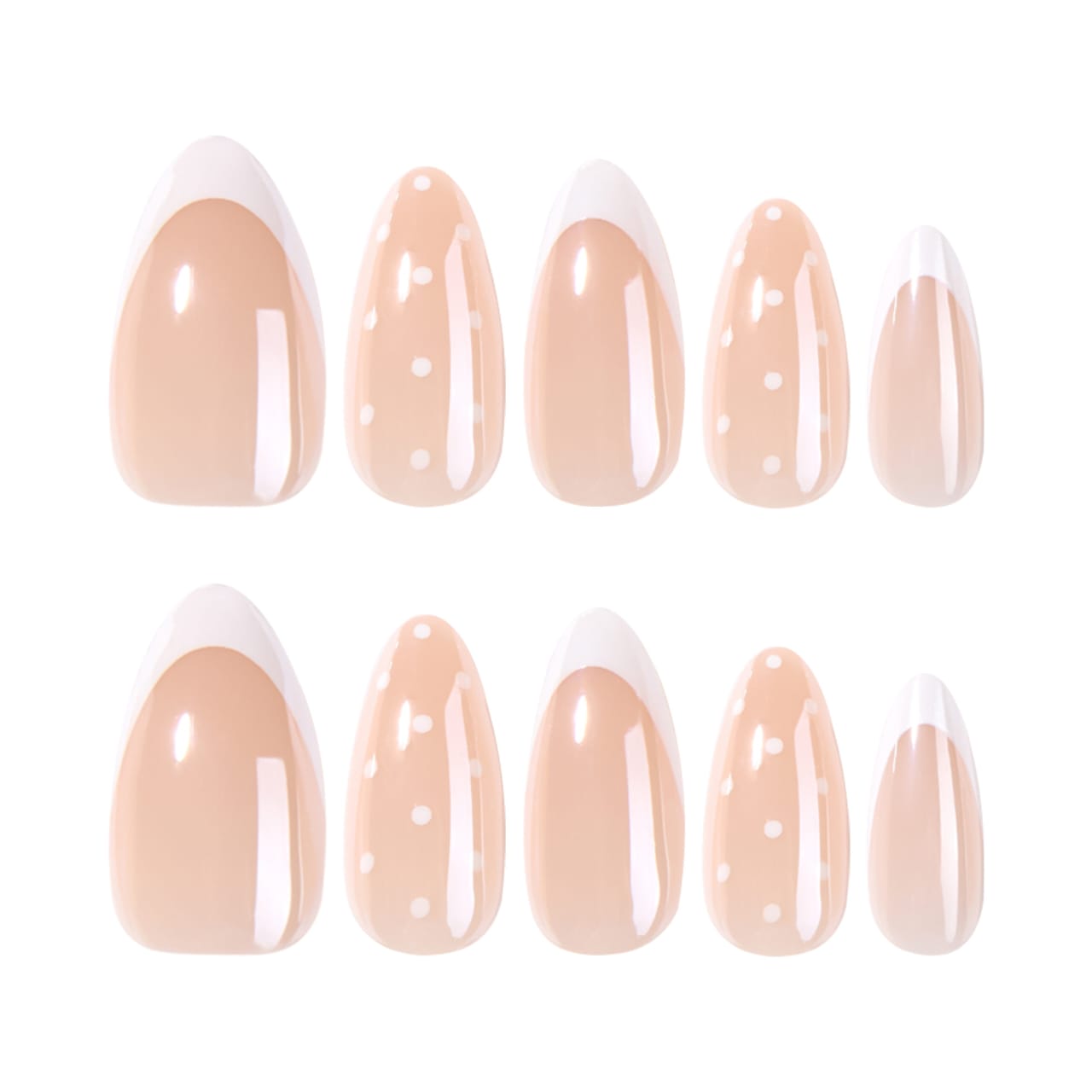 Chrome Polka French Tips Press-On Nails